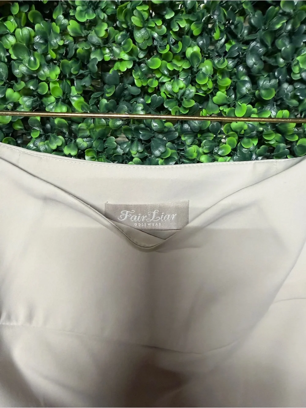 Fair Liar Set Neutral Short-Sleeve Zip Polo Top and Skirt - Cream color